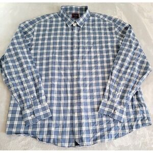 UNTUCKit Shirt Mens 3XL Blue White Plaid Carmenet Pocket Button-Up XXXL Casual